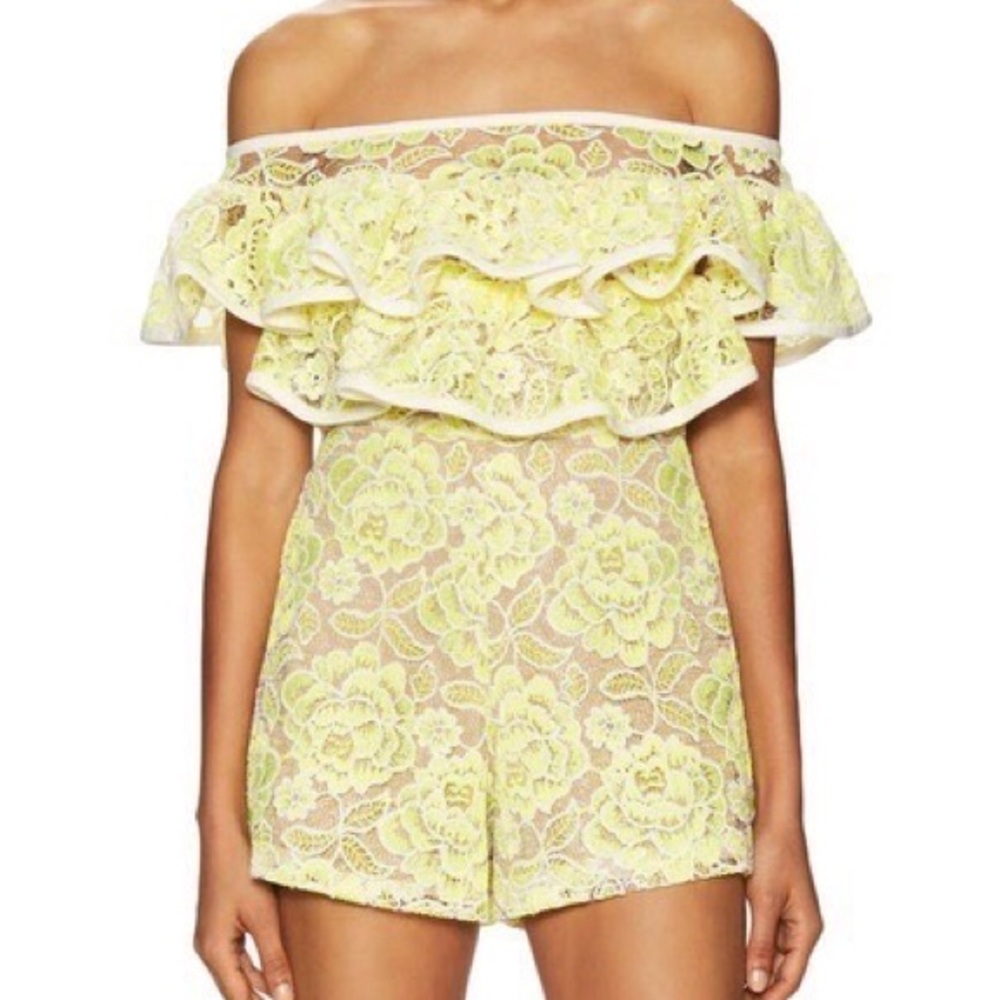 ALEXIS Lace Pattern Scoop Neck Romper